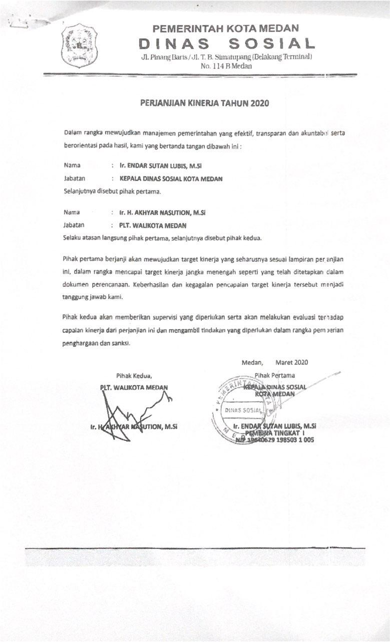 PERJANJIAN KINERJA Sanggar Lingkungan Hidup